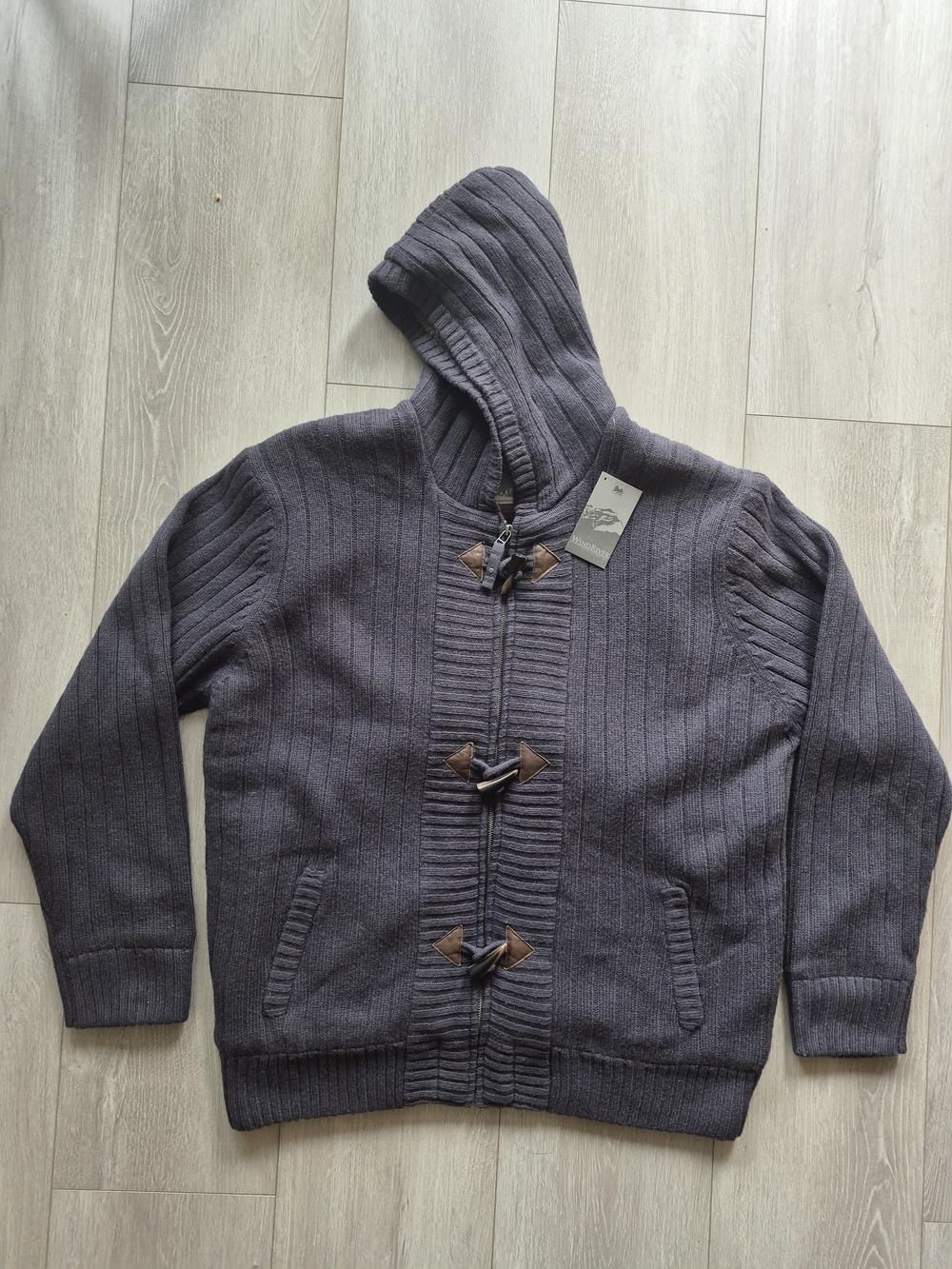 WindRiver Sherpa Lined Toggle Zip Hooded Sweater Jacket XXL
